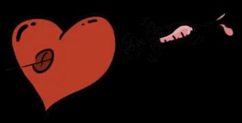 Viñeta original de un corazón atravesado por una jeringa